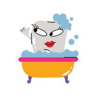 Shower tooth Sticker. Eps 10 file vector