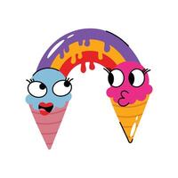 Ice cream cones Concept Sticker. Eps 10 file vector