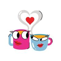 Coffee Mugs Sticker. eps 10 file vector