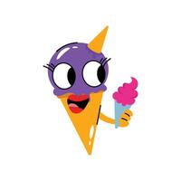 Double Ice cream cone Concept Sticker. Eps 10 file vector