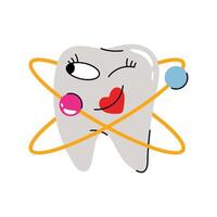 Protected tooth Sticker. Eps 10 file vector
