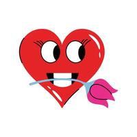 Smiley Heart Sticker. eps 10 file vector