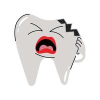 Crying tooth Sticker. Eps 10 file vector