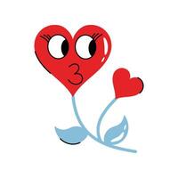 Heart Flower Sticker. eps 10 file vector