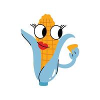 Corn Sticker. Eps 10 file vector