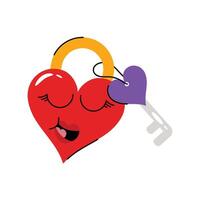 Heart padlock Sticker. eps 10 file vector
