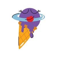 Yummy Ice cream cone Concept Sticker. Eps 10 file vector