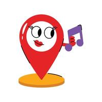 Music location Sticker. Eps 10 file vector