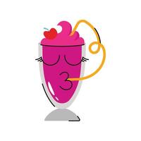 Liquid Ice cream Milkshake Concept Sticker. Eps 10 file vector