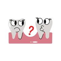 Missing tooth Sticker. Eps 10 file vector