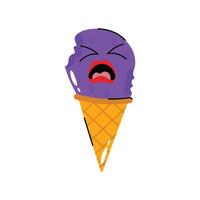 Crying Ice cream cone Concept Sticker. Eps 10 file vector