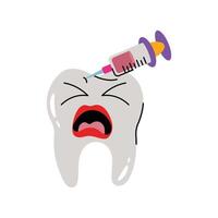 Injected tooth Sticker. Eps 10 file vector