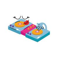 Dj controller Colored Sticker. Eps 10 file vector