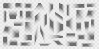 Realistic Sharp Shadows with Abstract Geometric Shapes for Modern UI, Graphic Design, and Web Elements on Transparent Background. Illustration vector