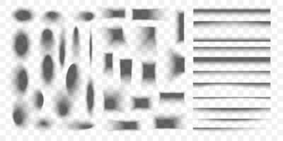Realistic Shadow Set with Vertical, Square, and Horizontal Shapes for Web Design, Mockups, and Banners on Transparent Background. Illustration vector
