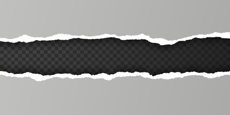 Horizontal torn paper edge Ripped squared horizontal paper strips. illustration
