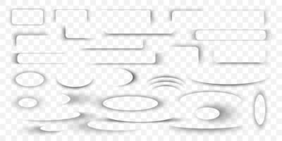 Realistic Soft Shadows with Rounded and Rectangular Shapes for UI Design, Mockups, Web Elements on Transparent Background. Illustration vector