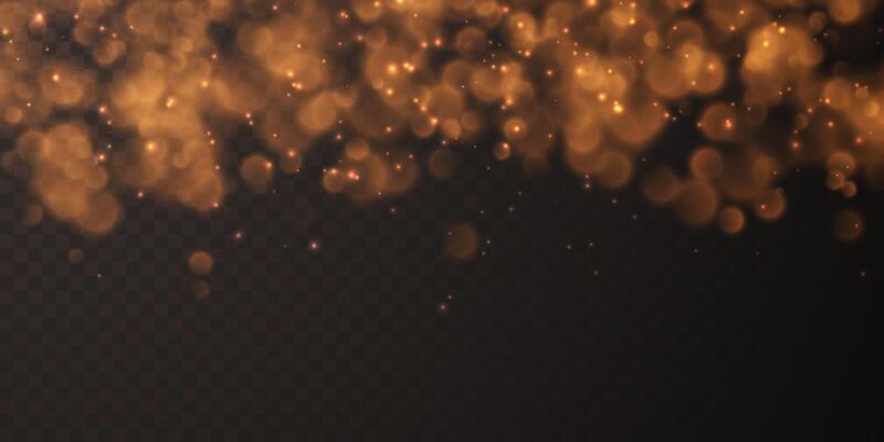 Festive sparkling gold dust Glowing bokeh and glitter texture design. illustration