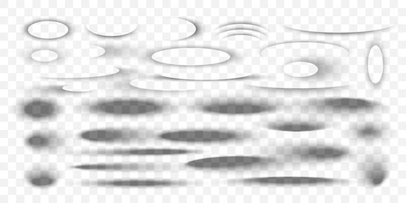 Realistic Soft Drop Shadows in Various Oval and Elliptical Shapes for Web, UI, and Graphic Design on Transparent Background. Illustration