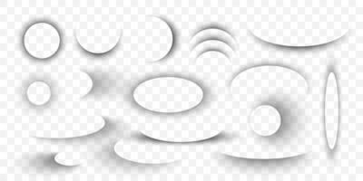 Realistic Soft Round Shadows for Web and Graphic Design, UI Elements, Mockups, and Branding Projects with Transparent Background. Illustration vector