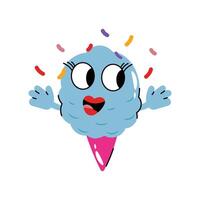 Sprinkles Ice cream cone Concept Sticker. Eps 10 file vector