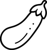 Illustration of an eggplant with thick black outline and simple details on a white background vector