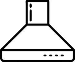 Illustration of a kitchen range hood with a rectangular chimney and three small indicators on the bottom vector