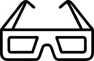 Illustration of black outlined glasses with rectangular lenses and arms on a white background view vector