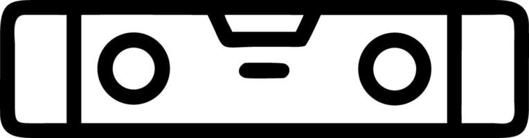 Illustration of a spirit level tool with a black outline and two bubble indicators on a white background vector