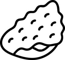 Outline drawing of a chicken nugget with crispy texture and visible breading in a simple design vector