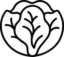 Illustration of a cabbage with detailed leaf veins and a round shape on a white background design vector
