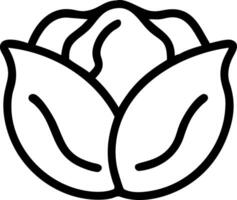 Illustration of a cabbage head with thick black outlines and detailed leaf structure on a white background vector