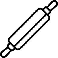 Illustration of a rolling pin with cylindrical body and handles on each side in black outline style vector