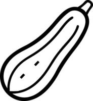 Illustration of a zucchini with a simple outline and a few internal details on a white background vector