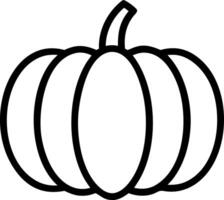 A simple outline of a pumpkin with a stem, featuring a clean black and white design, perfect for autumn 100 vector