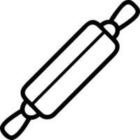 Isolated outline illustration of a rolling pin used for baking and pastry preparation on a white background vector