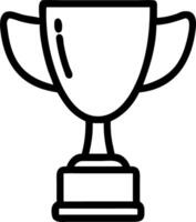 Illustration of a simple black and white trophy with handles and a base on a white background image vector