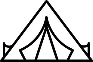 Illustration of a simple camping tent with a triangular doorway design isolated on white background vector