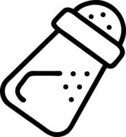 Outline drawing of a salt shaker with a perforated lid and visible salt granules inside the container vector