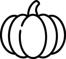 Illustration of a simple pumpkin with a stem in black outline on a white background image vector