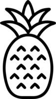 A simple outline of a pineapple with its textured body and leafy crown on a white background image here vector