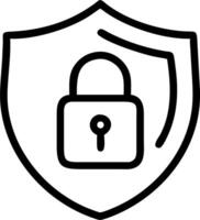 Shield icon with padlock inside representing security and protection isolated on white background vector
