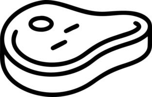 Illustration of a raw steak with visible marbling shown in a simple black outline style drawing art vector