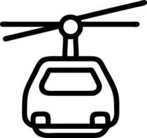 Outline drawing of a cable car with a simple design and black lines on a white background view from front vector