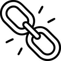 Illustration of a chain link with connecting segments on white page isolated on white background vector