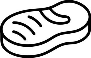 Illustration of a steak with grill marks in a simple black outline on a white background view from above vector
