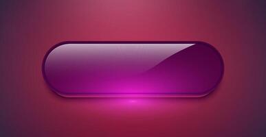 Purple and blue glossy web buttons on a glass tab . Modern website UI set with bright icons and blank banners. Click shapes include green, red, and orange gradient push bars. vector