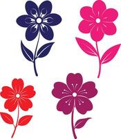 four different flowers in different. vector