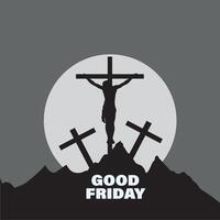 background with cross and moon vector