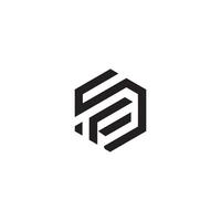 SF FS Letter flat Unique modern flat abstract monogram Initial Logo Design Template Illustration. SF FS elegant and Professional icon design vector